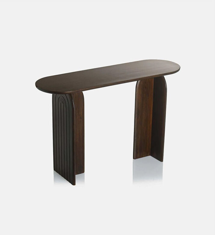 Home Deco and More Pillar Mango Wood Oval Top Console, Packshot View