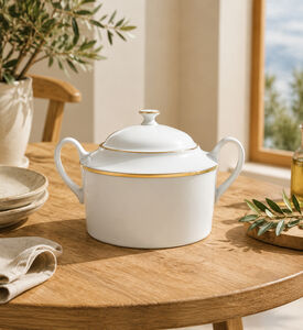 Home Deco and More Porcelain Golden-details Soup Tureen, Packshot View