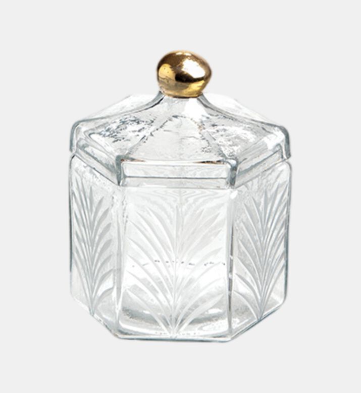 Bruco Barattolo Esagonale Vetro, Clear, 13x16-cm, Packshot View