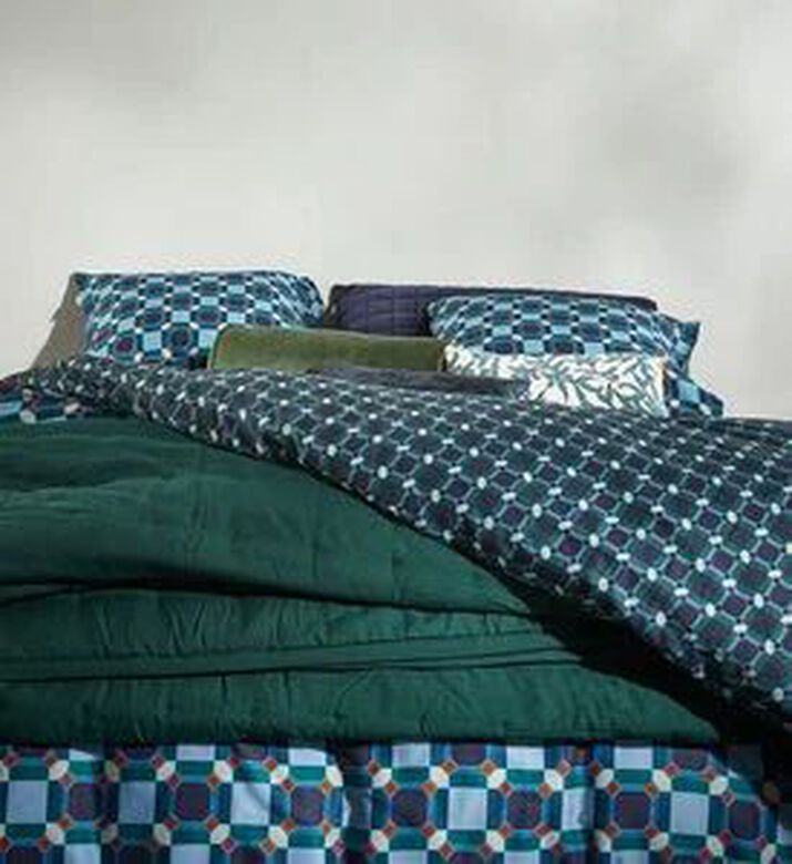 Essenza Teades Cotton Satin Duvet Cover, Blue, 200x220-cm, Packshot View