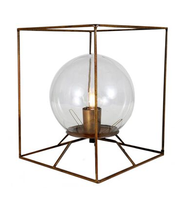 Iron Gold Cube Globe Table Lamp