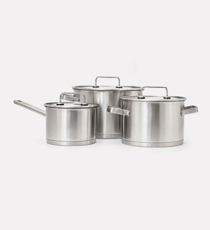 Home Deco and More Silicone-rimmed 6-piece Cookware Set, Packshot View