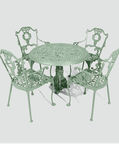 Antoinette Dining Table With 4 Chairs Green 100 Cm