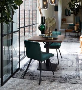 Light and Living Durla Cotton Rectangular Carpet, Green, Packshot View