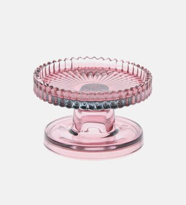 Glass Engraved Round Candle Holder