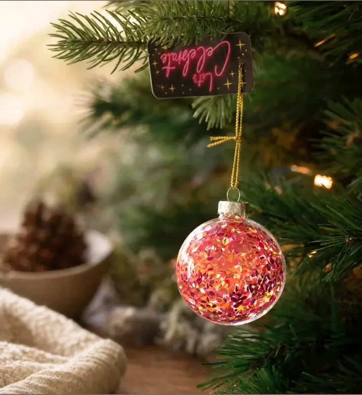 Home Deco and More Confetti-style Glitter Ornament, Model View