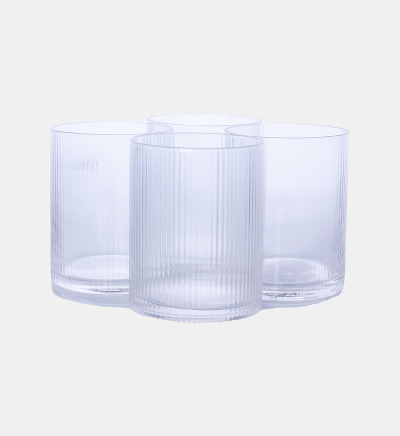 Double Wall Stripe Drinking Glass 4-piece Set - 7.8xh10cm