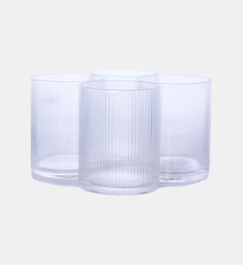 Double Wall Stripe Drinking Glass 4-piece Set - 7.8xh10cm