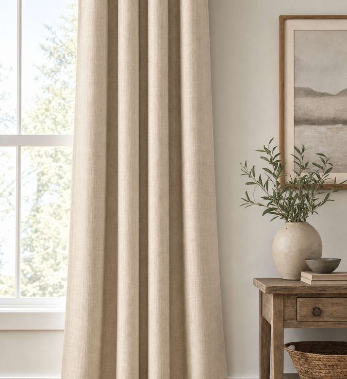 Home Deco and More Seraphine Jacquard Eyelets Curtain, Model View