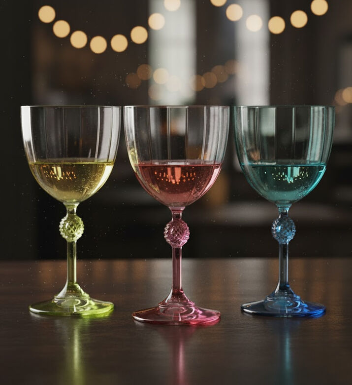 Home Deco and More Duo-tone Color Wine Glass, Yellow, Packshot View