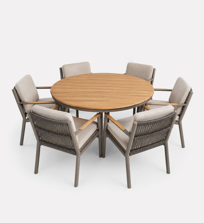 Home Deco and More Teak-top Round Dining Table Set, Packshot View
