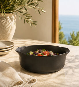 Eva Solo Nordic Stoneware Handled Bowl, Black, 1.2-l, Packshot View