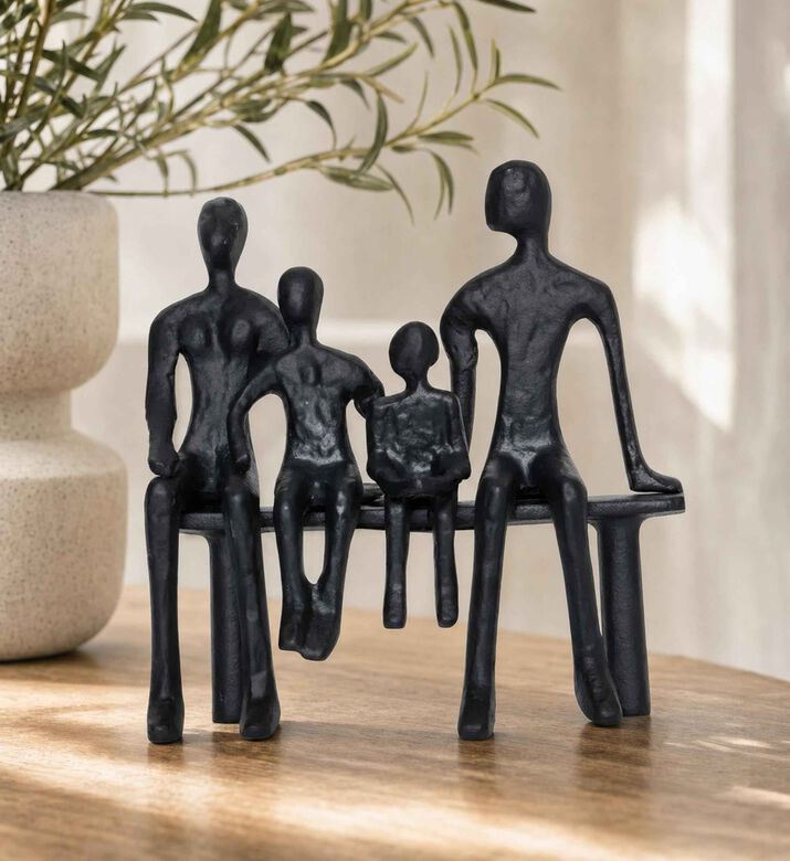 Home Deco and More Family Bench Figurine Sculpture, Model View