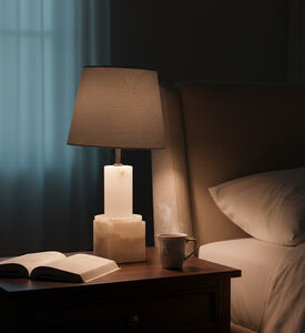 Home Deco and More Marmor Alabaster Marble Table Lamp, Packshot View