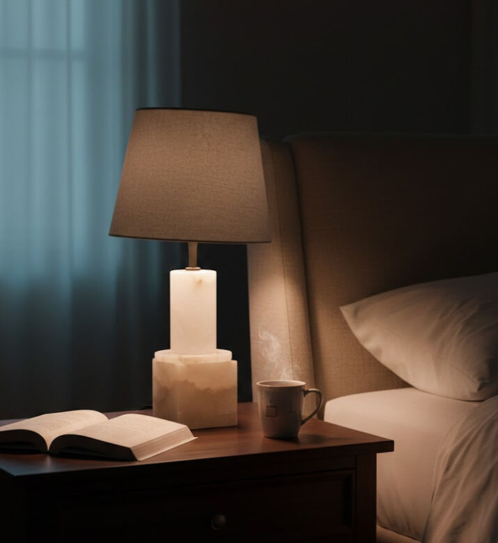 Home Deco and More Marmor Alabaster Marble Table Lamp, Packshot View