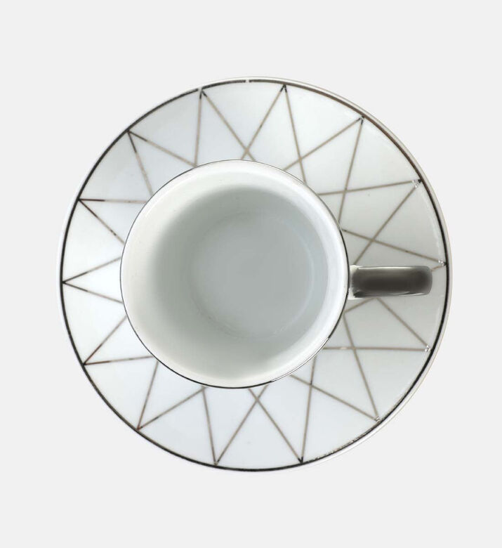 Home Deco and More Casa Coffee Cup 6-piece Set, Silver, Packshot View