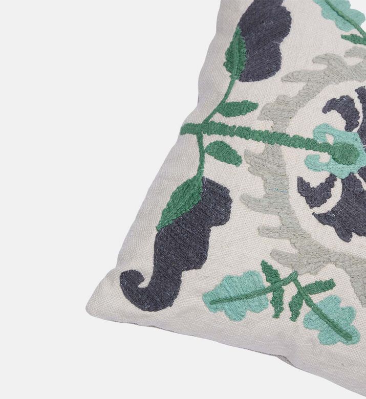 Camila Embroidered Linen Throw Pillow 35x70 Cm