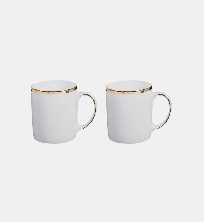 Home Deco and More Gold-rimmed Porcelain Mug, Packshot View Home Deco and More Gold-rimmed Porcelain Mug, Packshot View