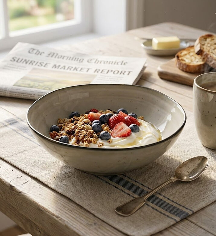 Home Deco and More Fiesta Ceramic Stone-effect Bowl, Packshot View