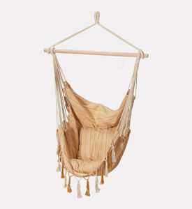 Home Deco and More Polycotton Striped Hanging Chair, Brown, Packshot View