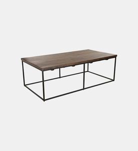 Home Deco and More Square Iron Legs Wooden Coffee Table, Packshot View