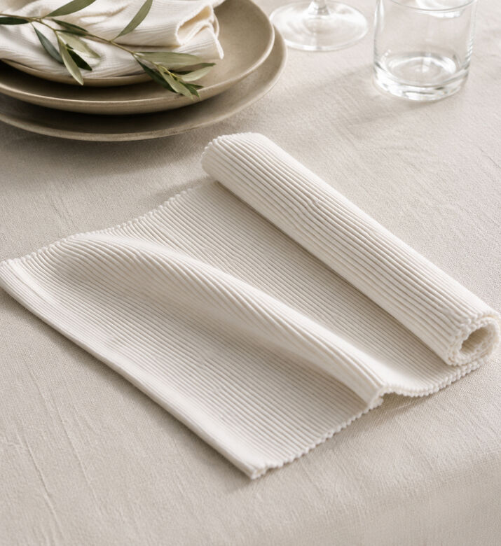 Home and Styling Cotton Rectangular Placemat, White, Packshot View