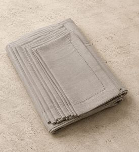 Cannon Basic 8-piece Hemstitched Cotton Table Set, Light-beige, 180x275-cm, Packshot View