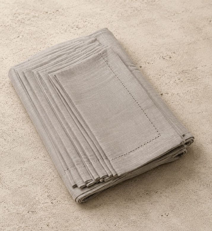 Cannon Basic 8-piece Hemstitched Cotton Table Set, Light-beige, 180x275-cm, Packshot View