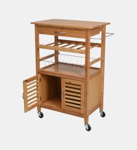 Bamboo Round Kitchen Trolley