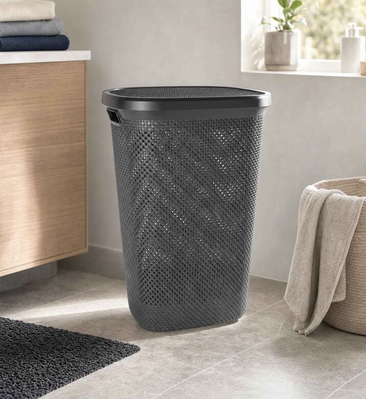 Bathroom Solutions Plastic Laundry Basket, Model View