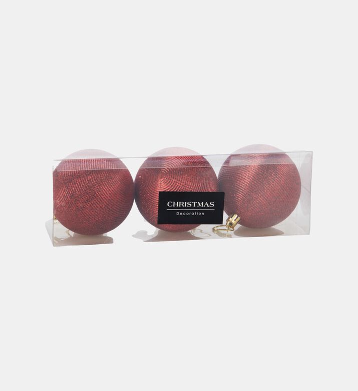 Home Deco and More Xmas Ball Set 3pcs Red, Packshot View