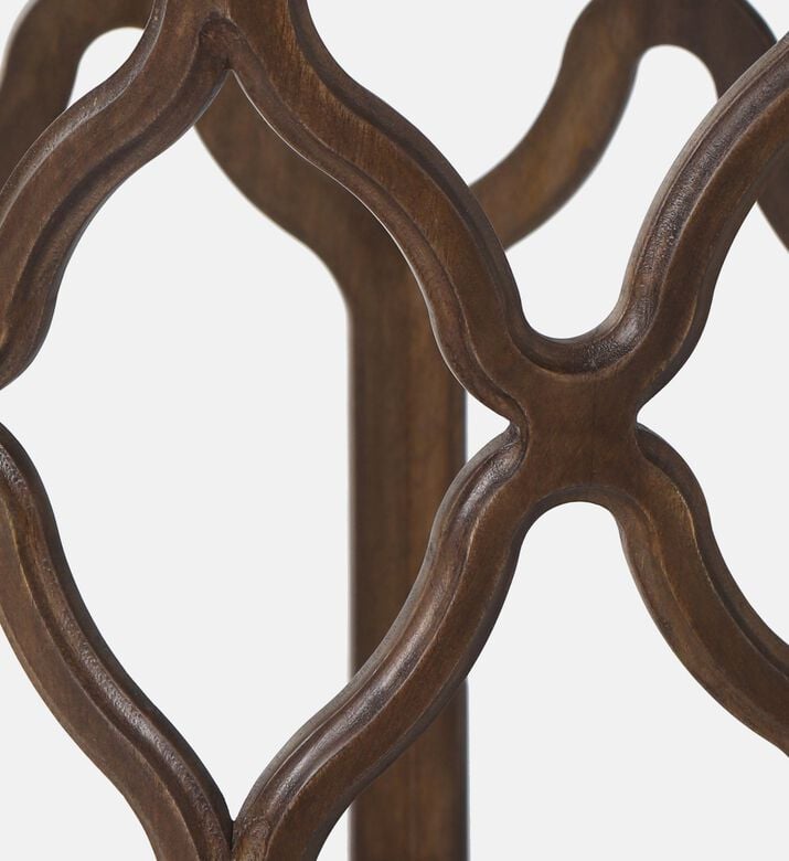 Octa Wood Glass Top Side Table