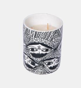 Nour Bougie Berberia Ceramic Pot Candle, Black, 18-cm, Packshot View