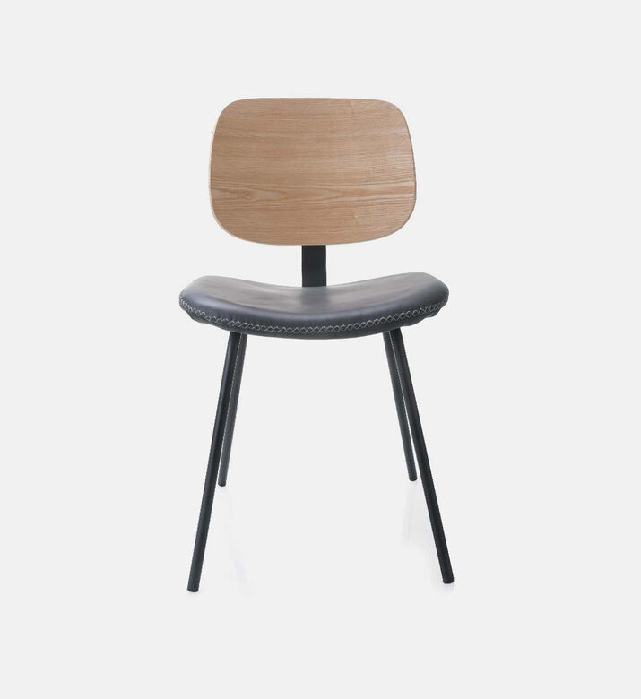 Leather Wood Back Waldo Chair