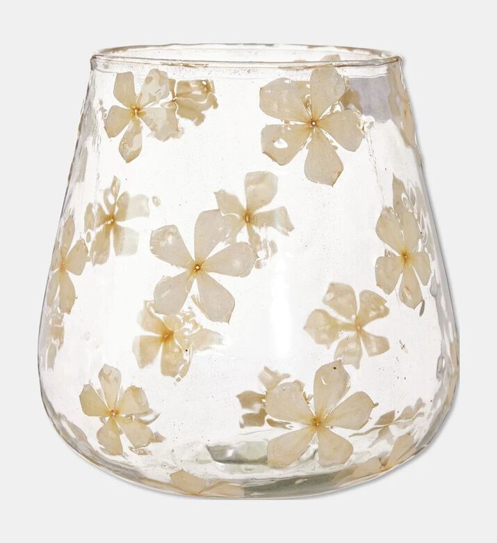 Home Deco and More Flower Glass Tealight Holder, Packshot View