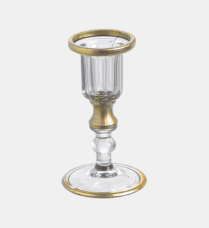 Glass Round Base Candle Holder