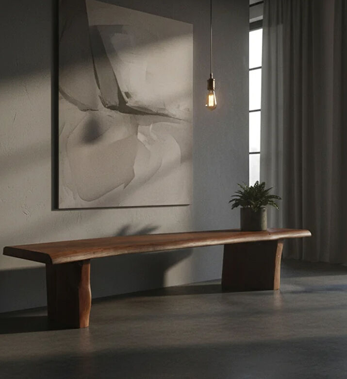 Home Deco and More Ethnic Acacia Wood Bench, Dark-brown, 300-cm, Packshot View Home Deco and More Ethnic Acacia Wood Bench, Dark-brown, 300-cm, Packshot View