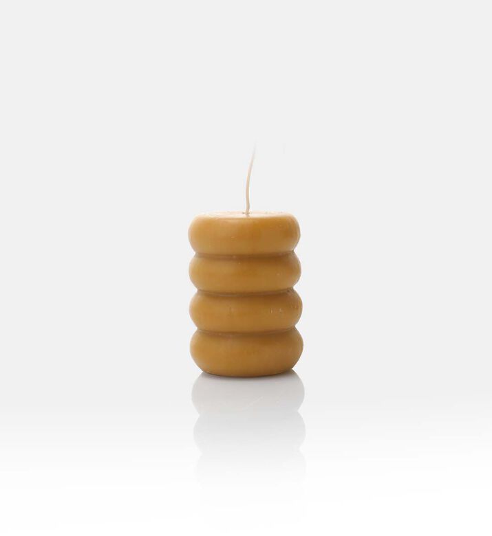 Home and Styling Beading Layered Candle, Camel, Packshot View