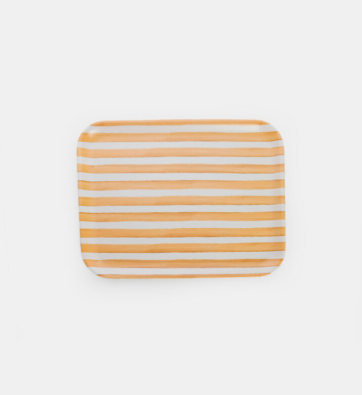 Home Deco and More Melamine Palms Tree Rectangular Serving Tray, Orange, Packshot View
