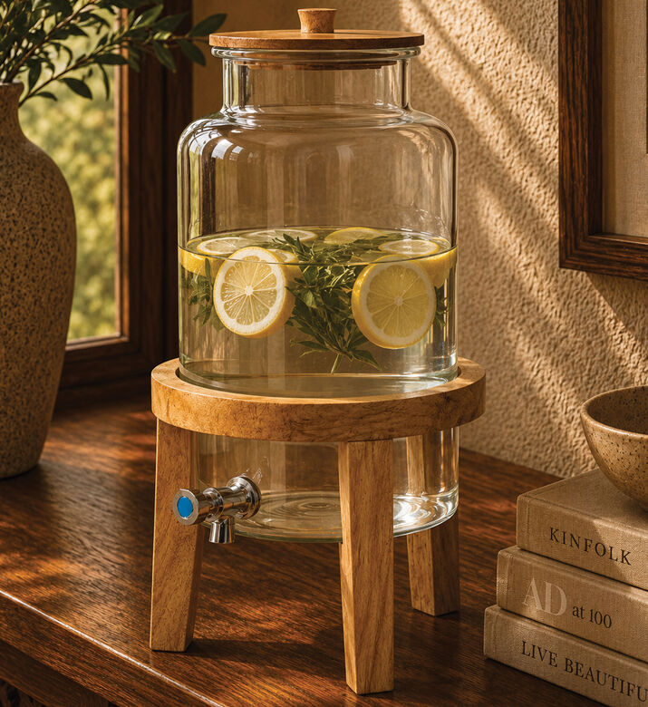 Home Deco and More Wood Base Water Dispenser, Packshot View