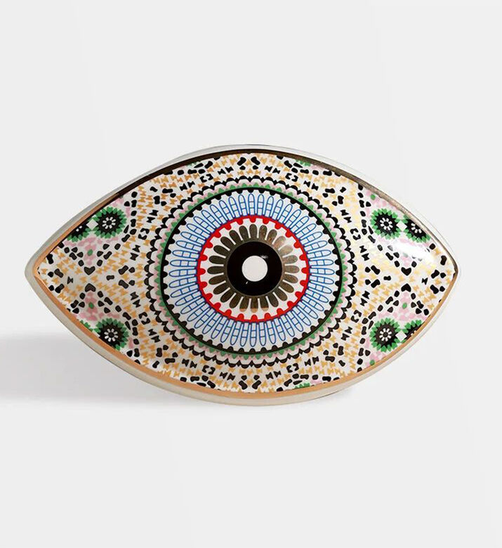 Home Deco and More Eye Arabesque Ceramic Wall Decoration, Packshot View