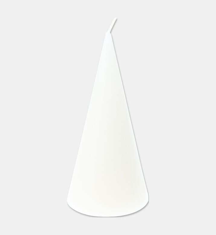 Home Deco and More Pillar Cone-shaped Candle, White, Packshot View