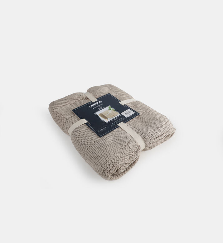 Home Deco and More Knitted Cotton Lounge Throw Blanket, Packshot View