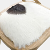 Fur-insert Seat Wooden Dining Chair 50x50x92 Cm