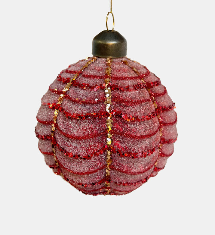 Glittered Garland Glass Bauble