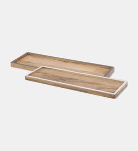 Home Deco and More Mango Wood Rectangular Serving Tray, Packshot View
