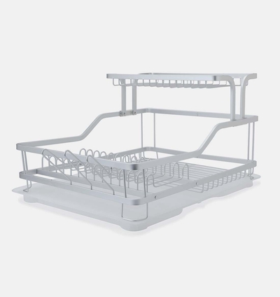 Aluminum Two-levels Dish Drainer - 57.6 X 38 X 27 Cm