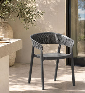 Home Deco and More Stackable Uv-resistant Chair, Grey, Packshot View