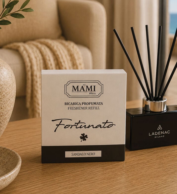 Baci Milano Lucky Black Sandalwood Diffuser Refill, Packshot View
