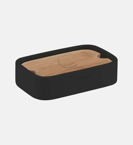 Gedy Ninfea Resin Bamboo Soap Holder, Black, Packshot View